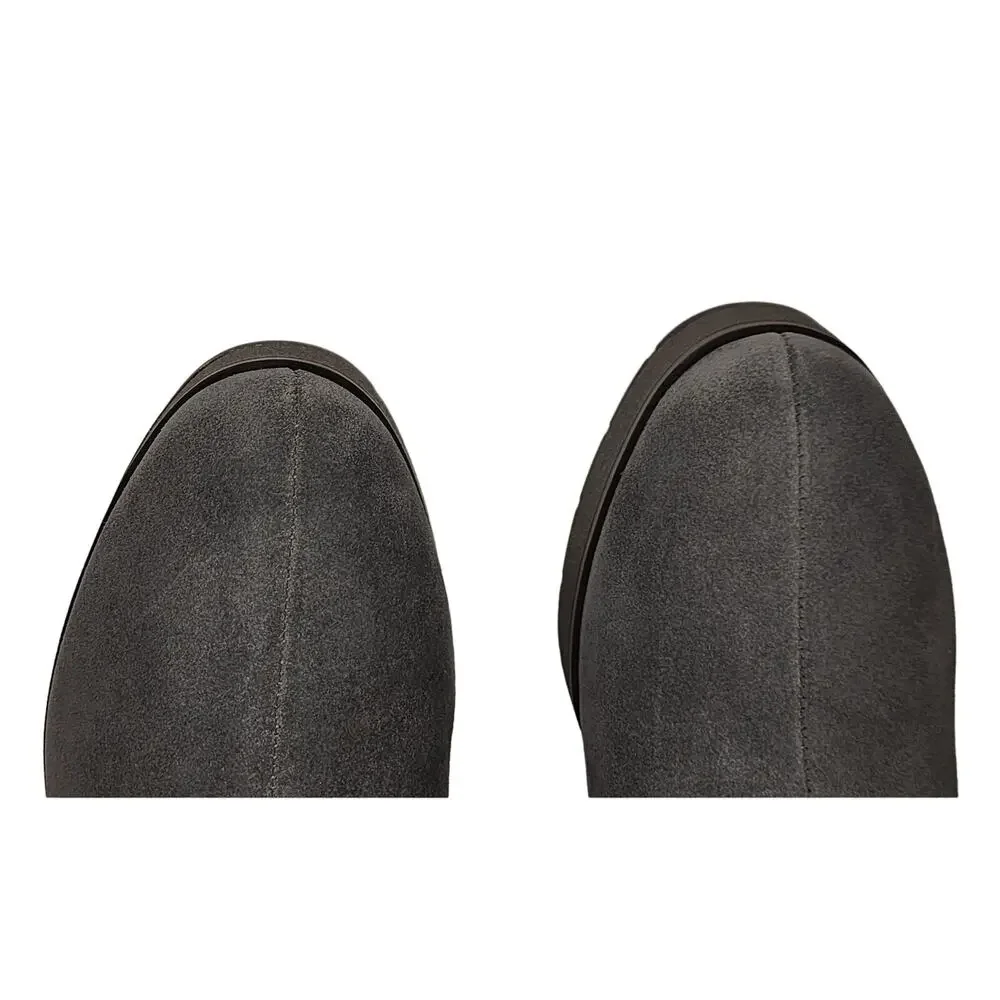 Lucky Brand Karmeya Storm Waterproof Suede Booties 10 Gray Wedge Ankle Boots NWT